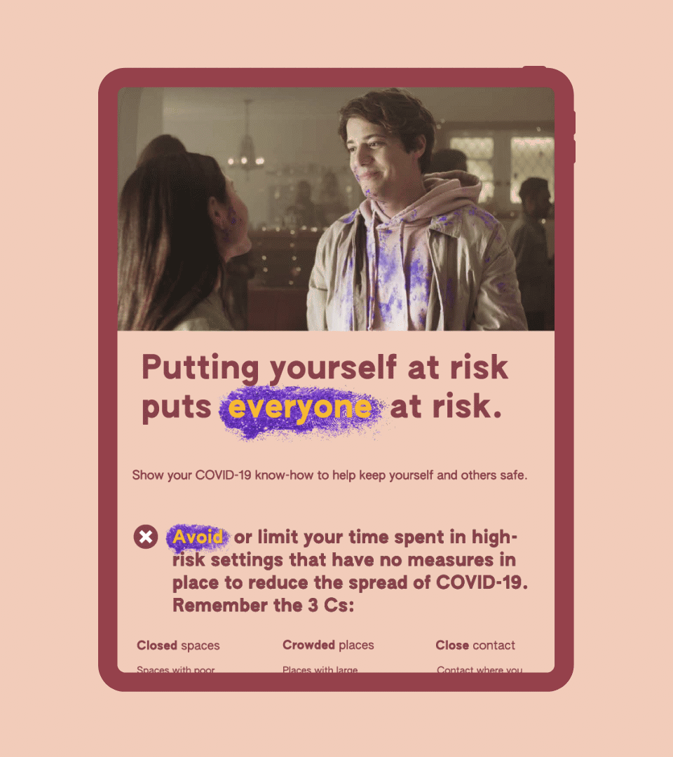Infographic Infographic describing safety do's and don'ts scrolling on tablet.